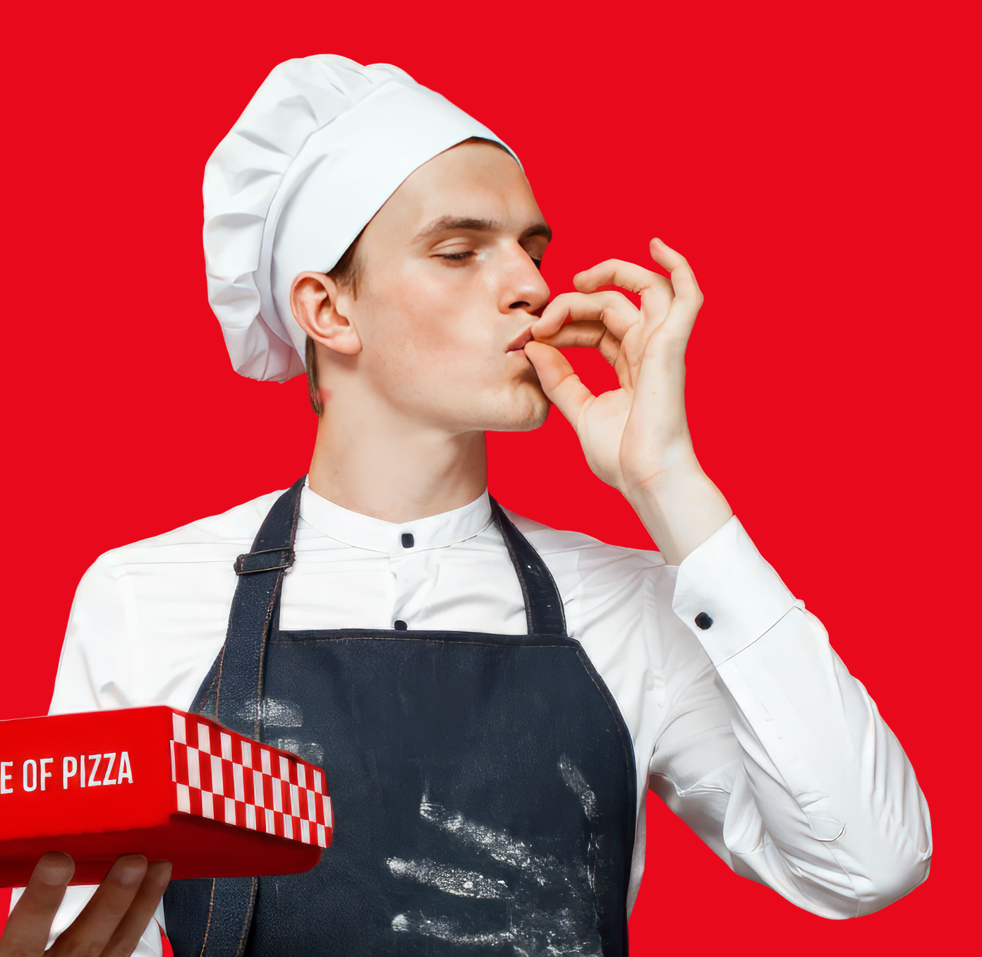 Повар Pizza Heart пробует блюдо
