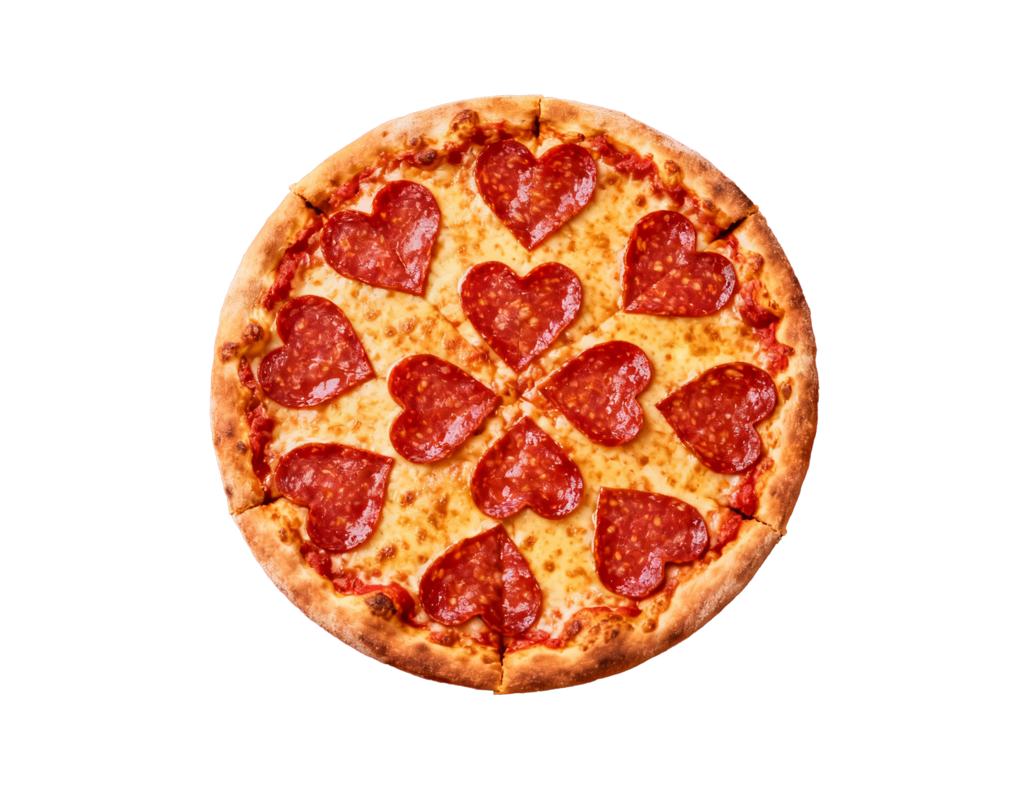 Круглая пицца Pizza Heart с пепперони в форме сердец